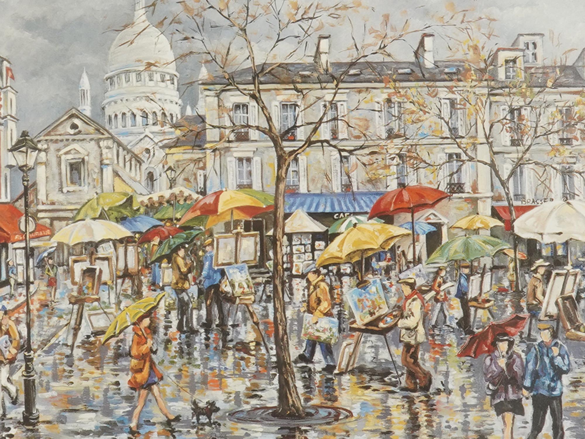 BLANCHARD STYLE COLOR PRINT RAIN IN PARIS SIGNED PIC-1